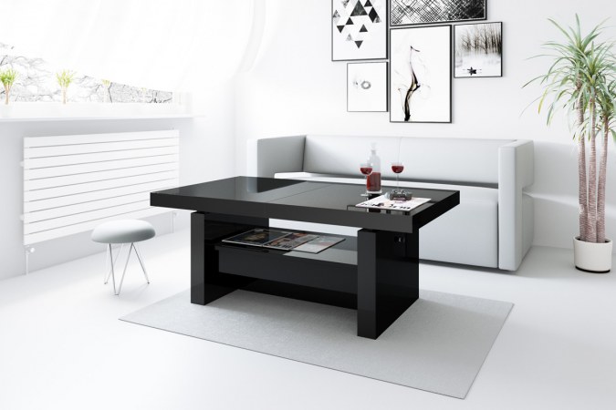 AVERSA coffee table (high gloss/wood-like decor)